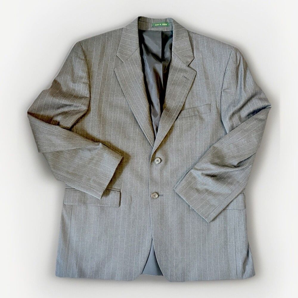 Lauren Ralph Lauren  Wool Pinstripe Blazer Sport Coat Black Mens 40 S